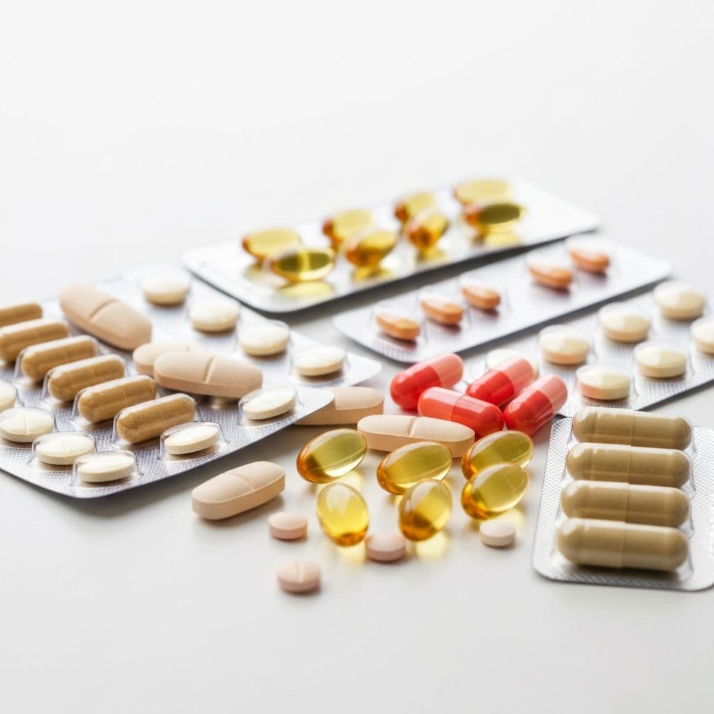 Variety of pharmaceutical pills, tablets and capsules